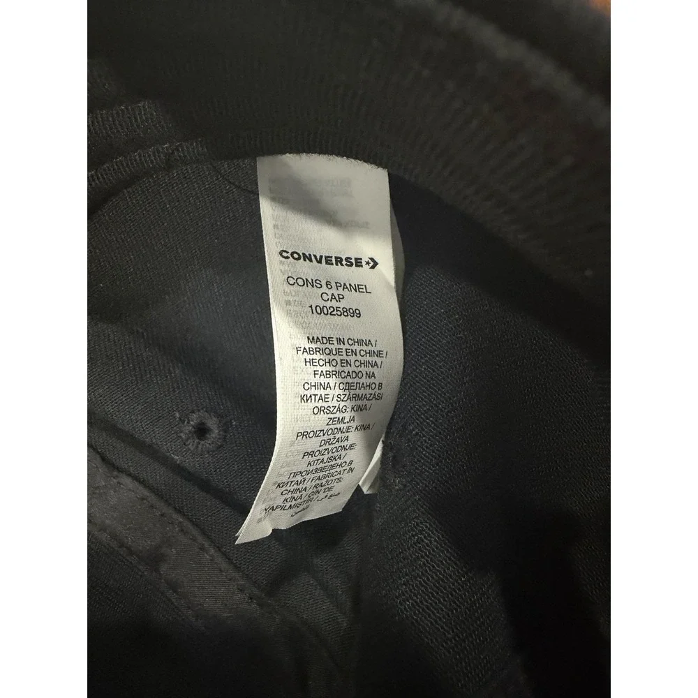 Converse Hat Cap Mens Adjustable Black 6 Panel Casual Strap Back